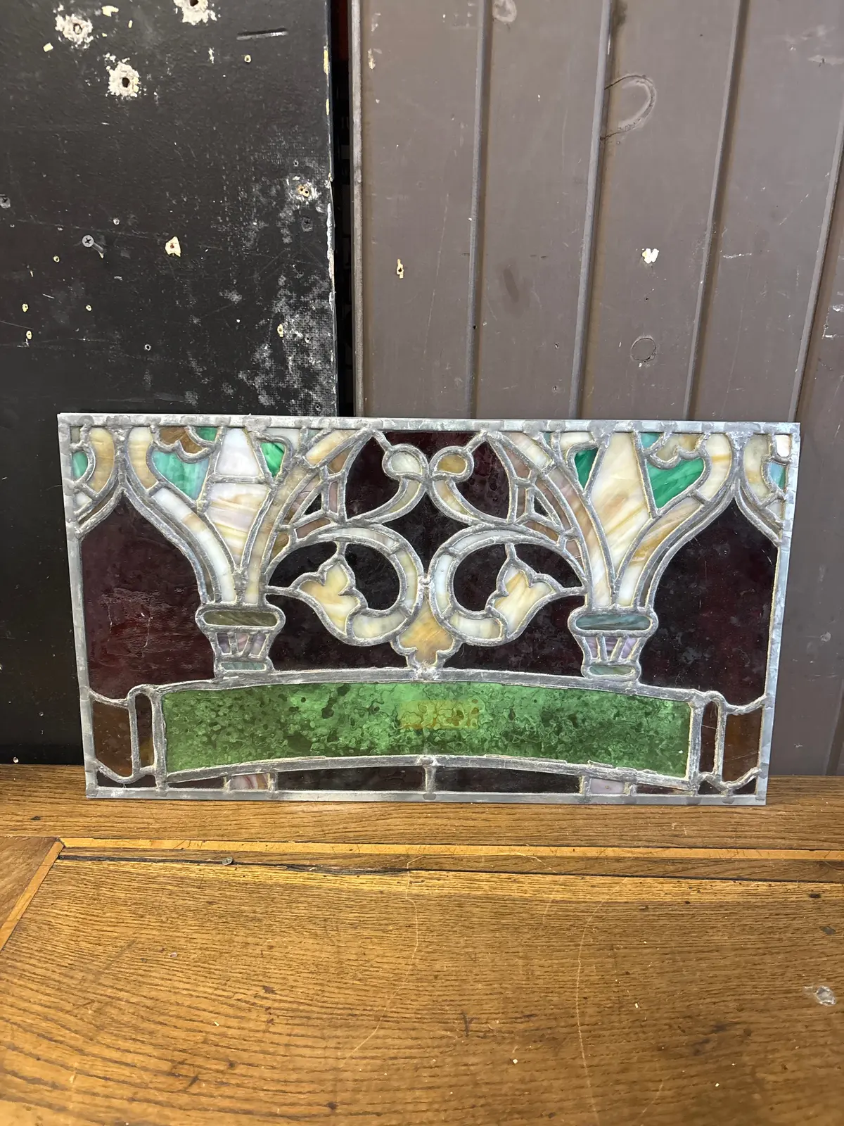 Rectangular 19Th Century Stained Glass Window 1
