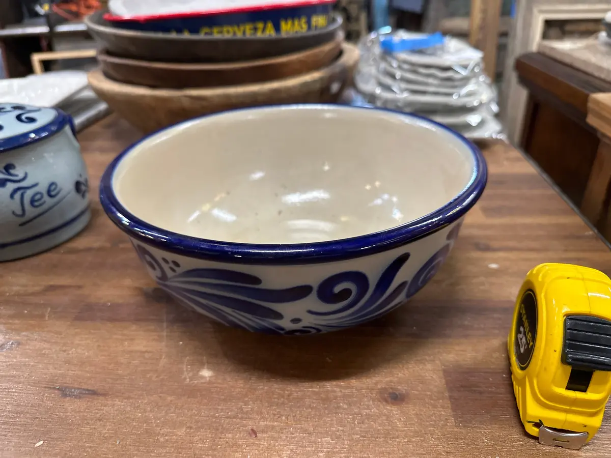 Puebla Blue Glazed Consomme Bowl 1