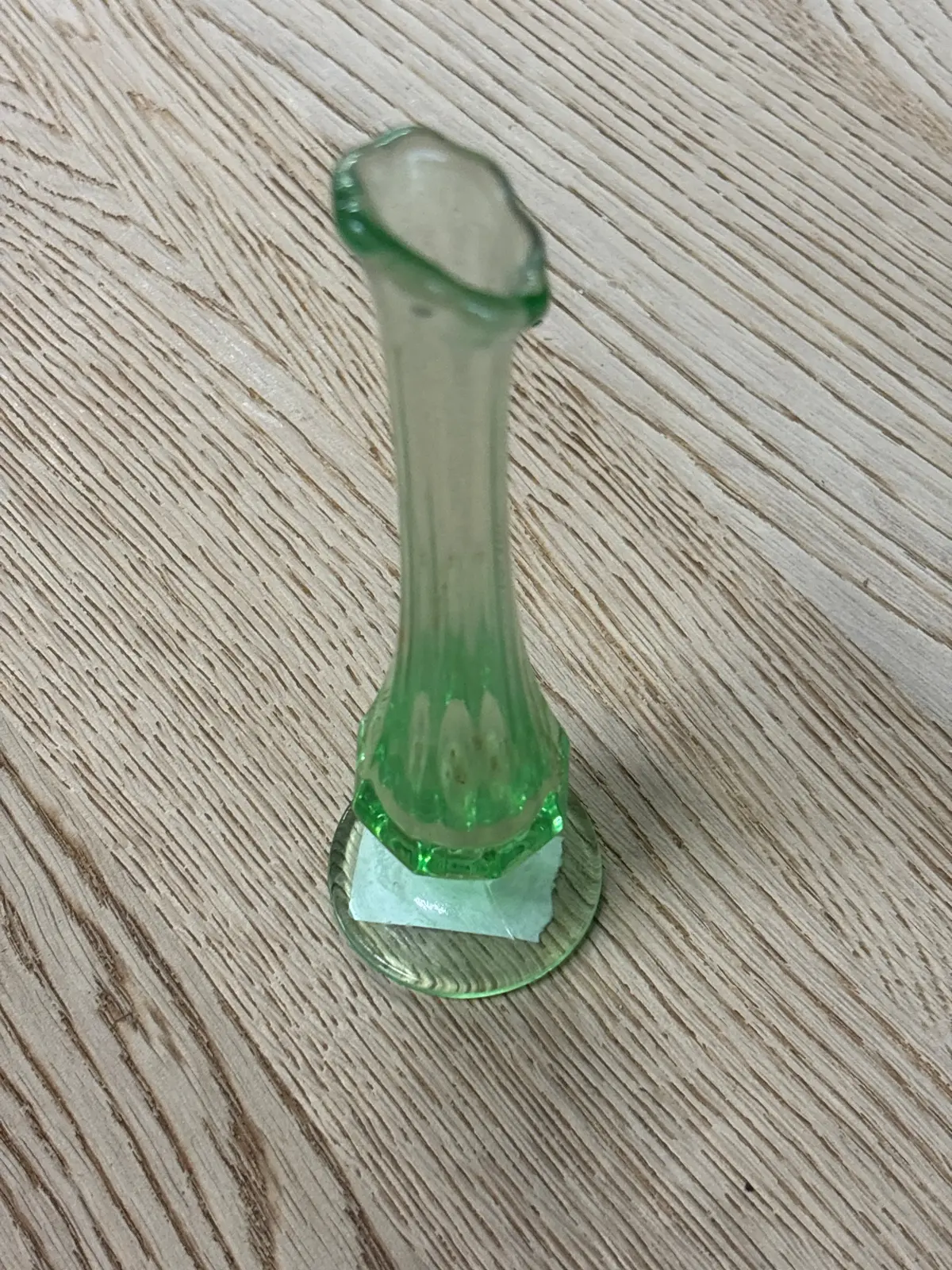 Green Depression Glass Bud Vase 1