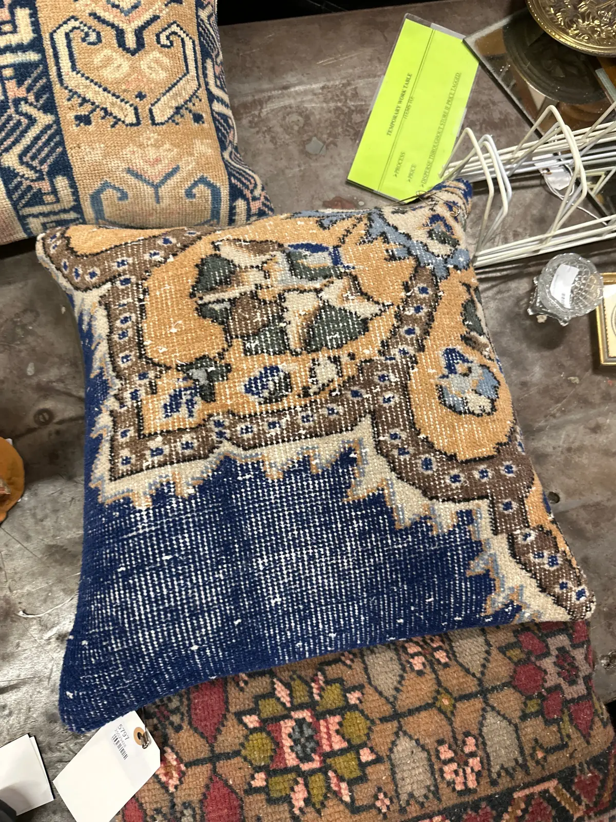 Tapestry Blue Pillow 1