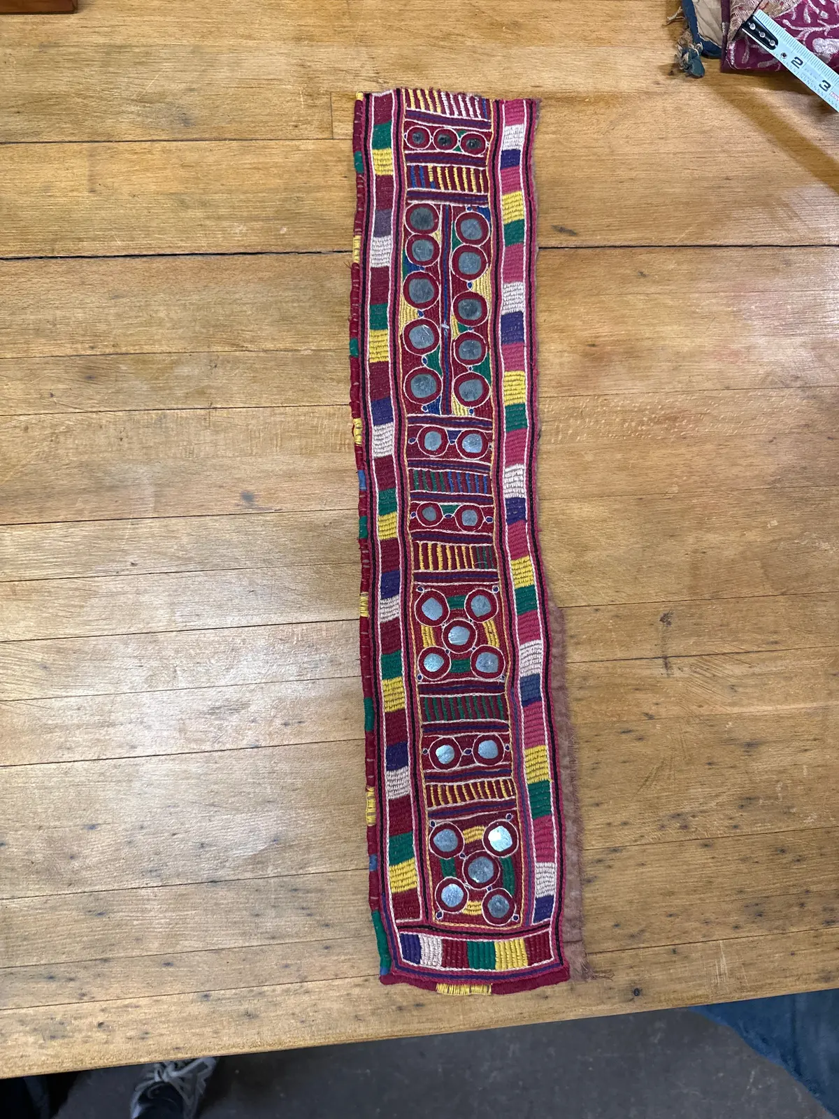 Narrow Ethnic Textile With Mirrors 1