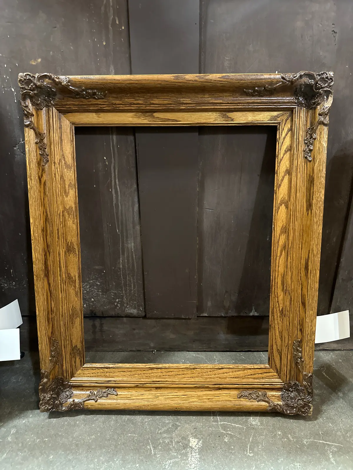 Heavy Oak Frame With Ornate Gesso Corners 1