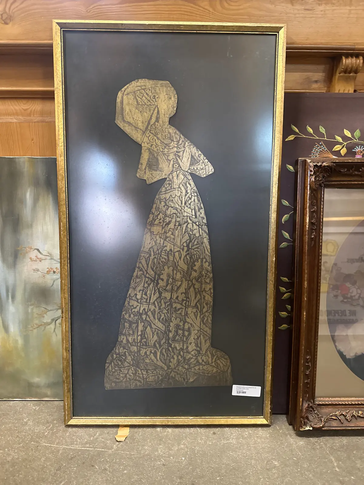 Framed Gold Silhouette Of Elizabethan Lady 1