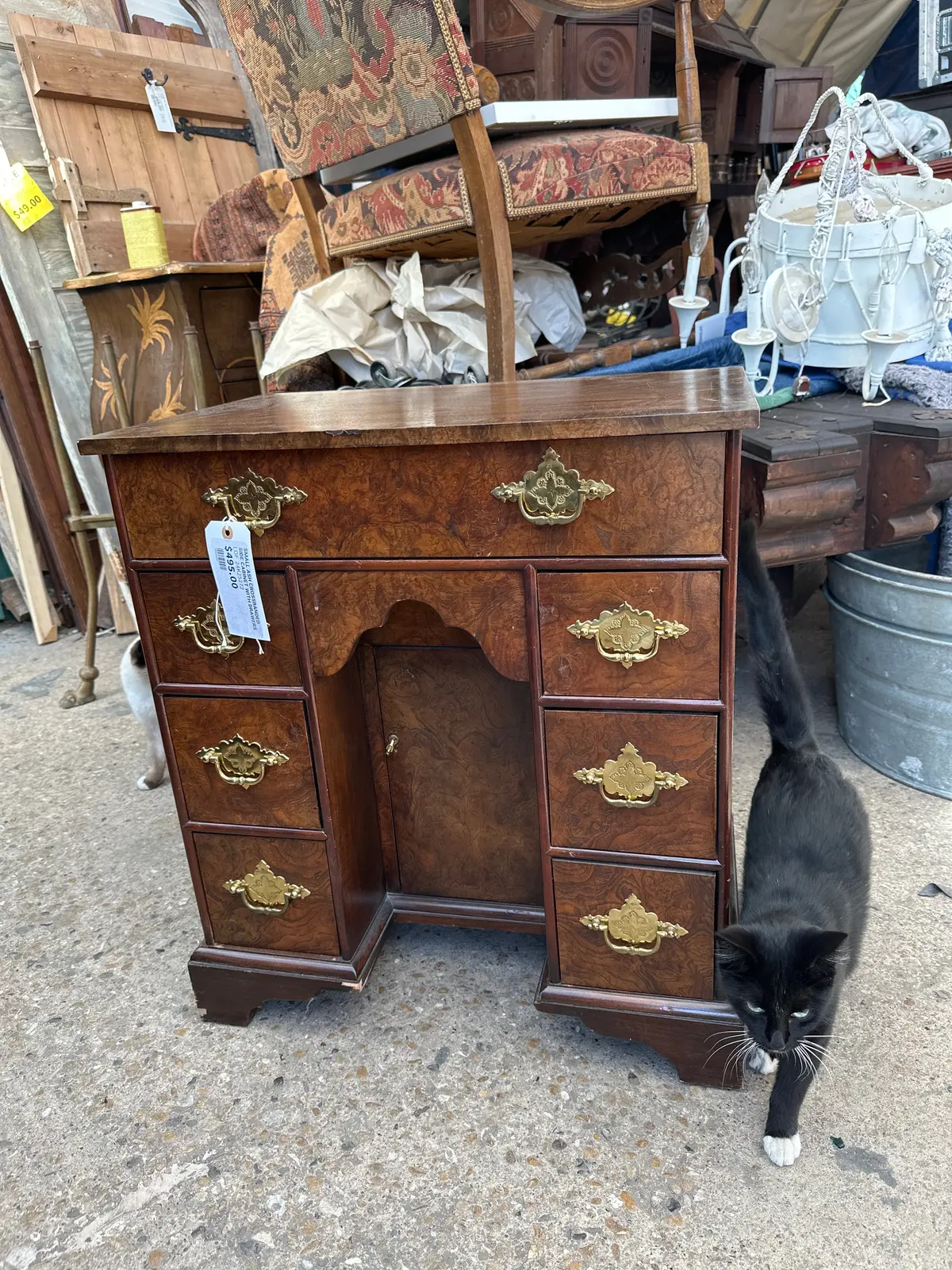 Small Ash Crossbanded Side Cabinet With Drawers 1
