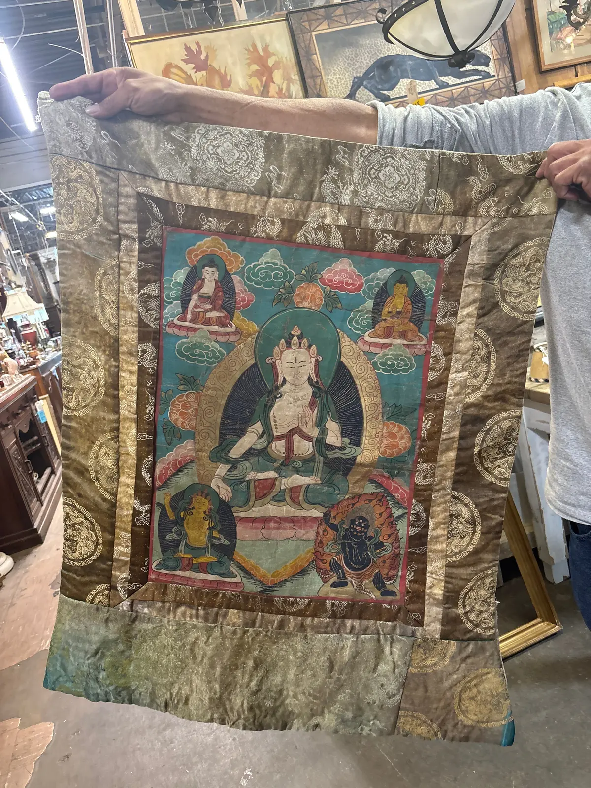 Painted Thanga Tibetan Tapestry 1