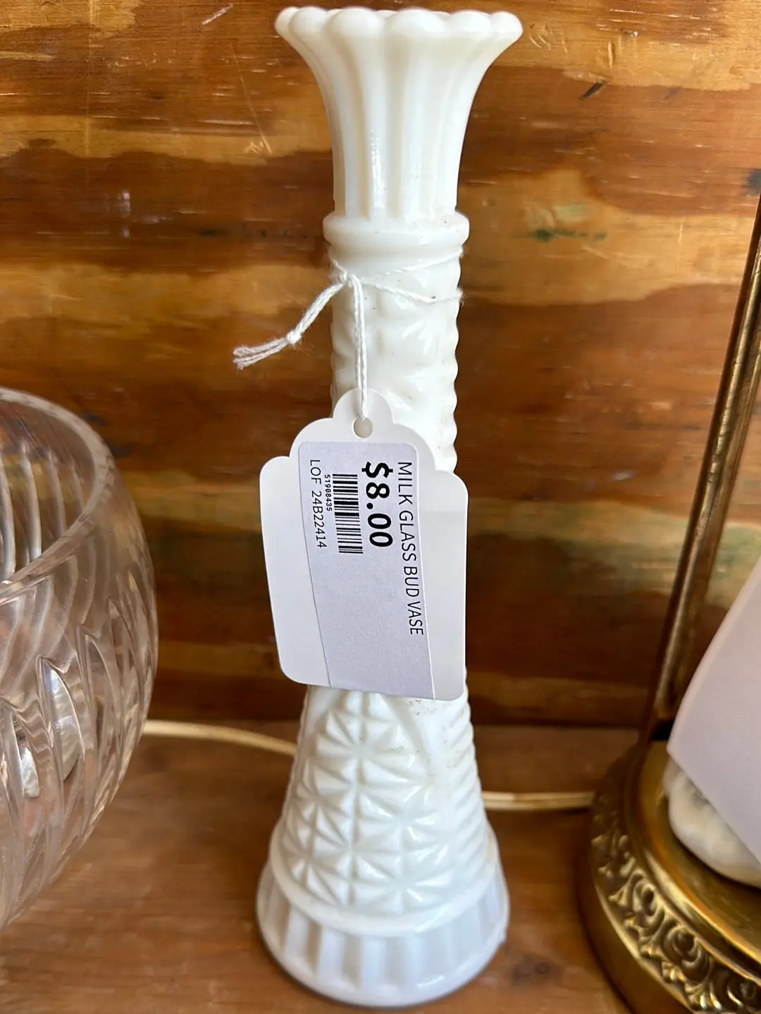 Milk Glass Bud Vase 1