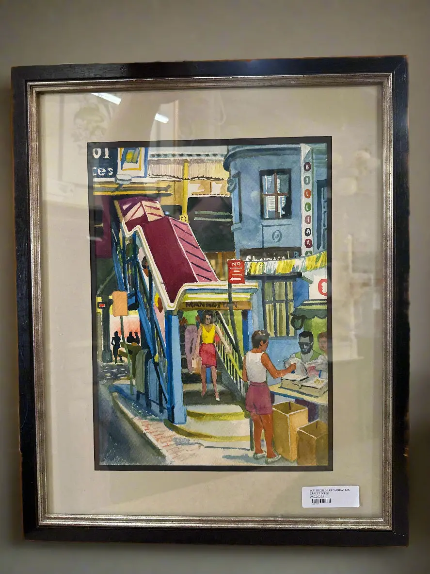 Watercolor Of Manhattan Street Scene 1