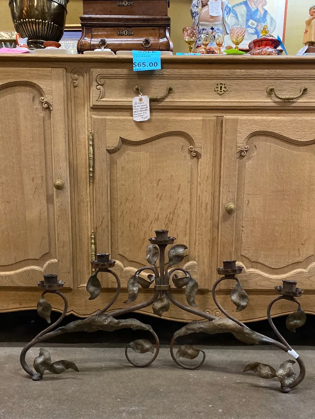 Large Leafy Metal Table Candleabra 1