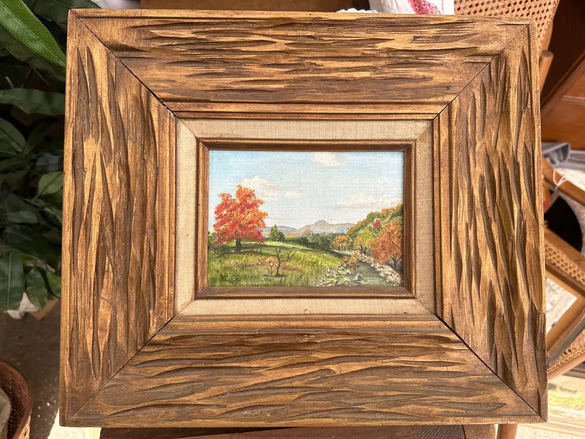 Small Rustic Framed Fall Landscape Signe A.G. '79 1