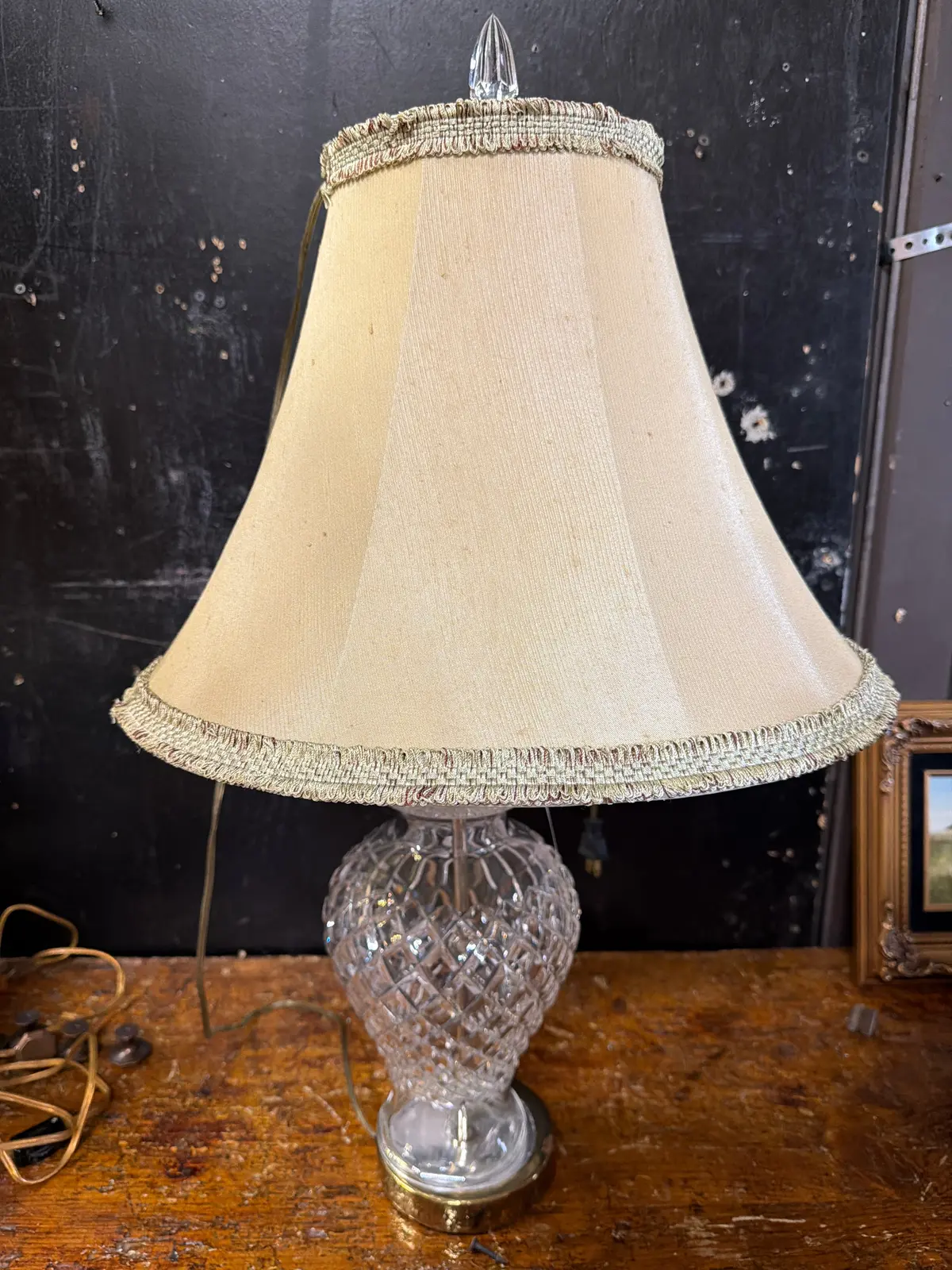 Crystal And Brass Table Lamp 1