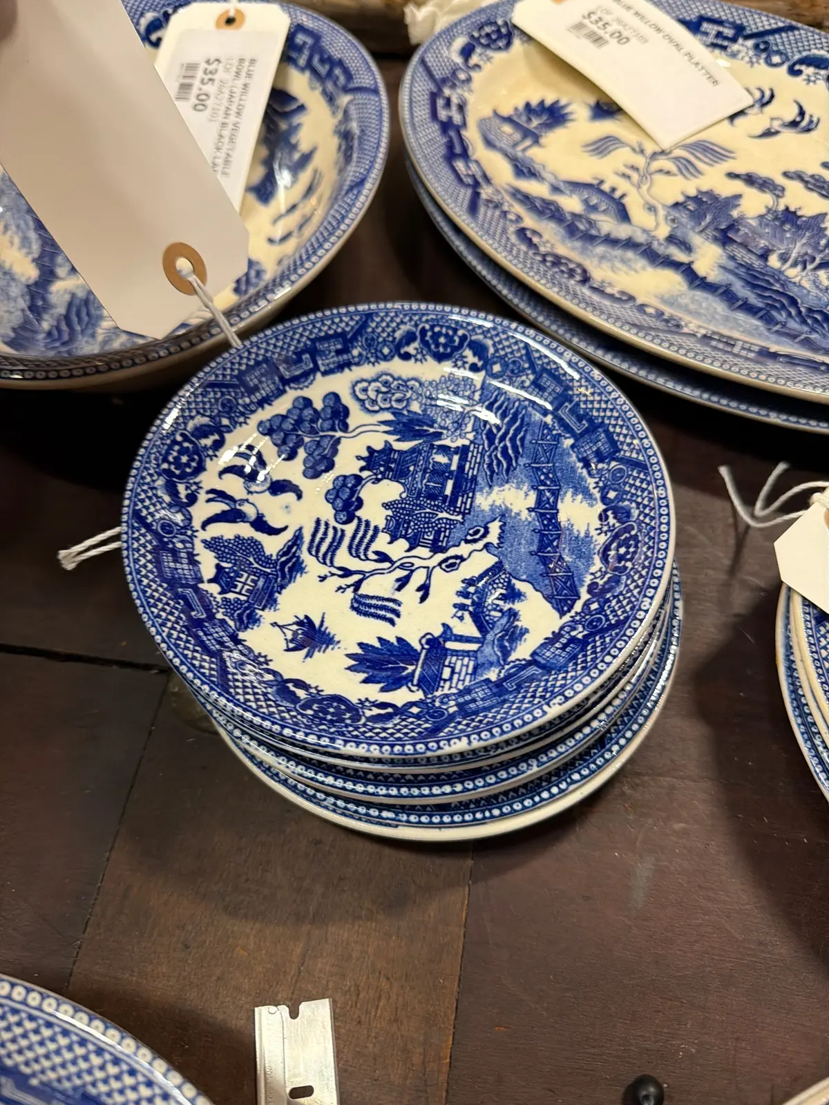 Set Of 7 Blue Willow Saucers 1