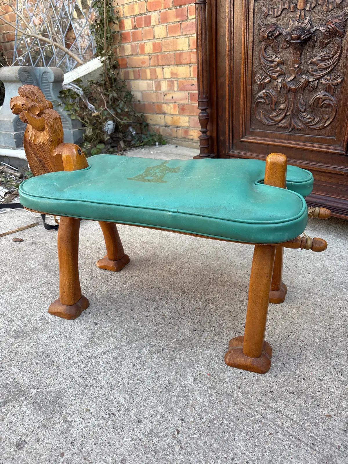 Camel Saddle Stool With Camel Head 1