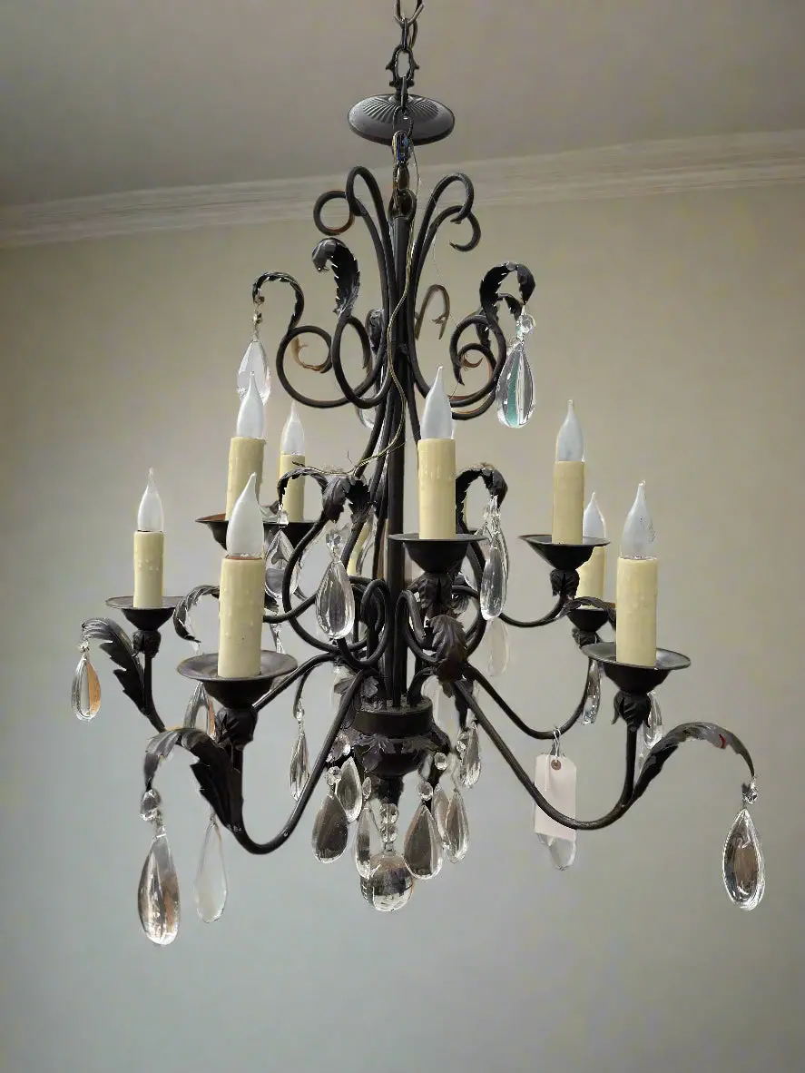 9 Light 2 Tier Iron Chandelier 1