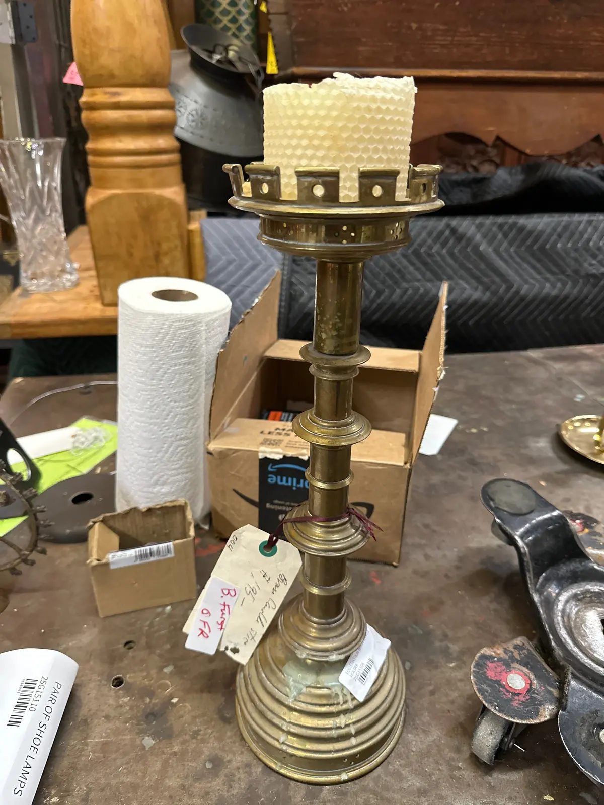 Ecclesiastical Brass Candle Holder 1