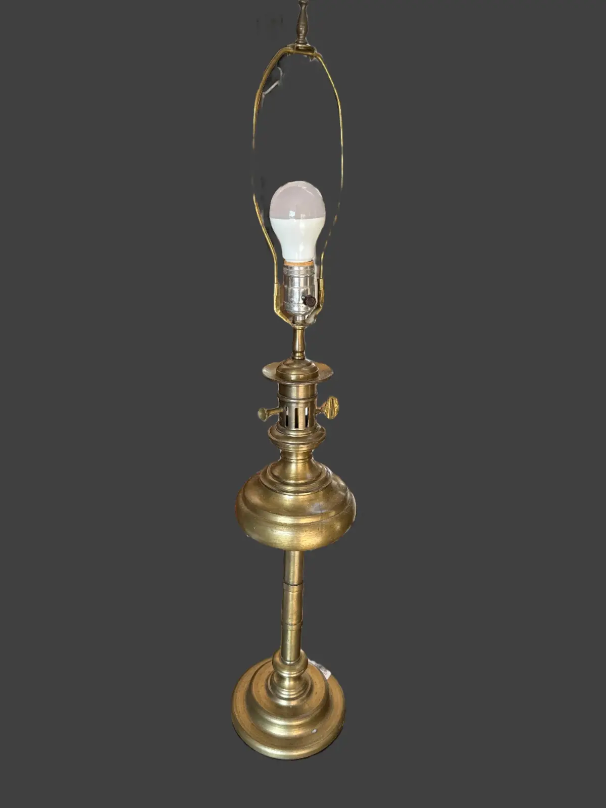 Tall Brass Table Lamp With Shade 1