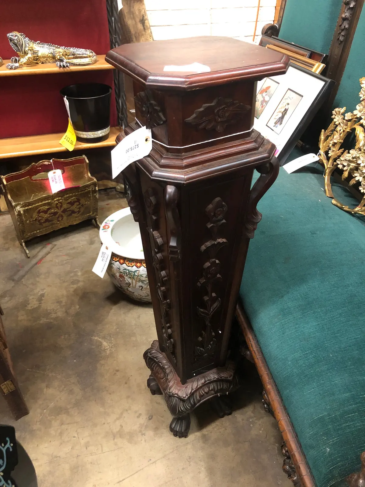 Indonesian Mahogany Paw Foot Stand 1