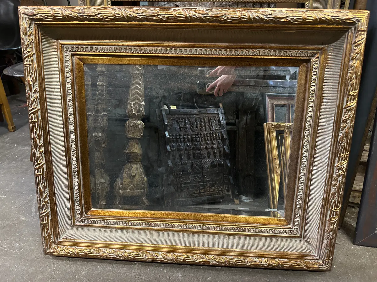 Heavy Gold Frame Beveled  Mirror 1