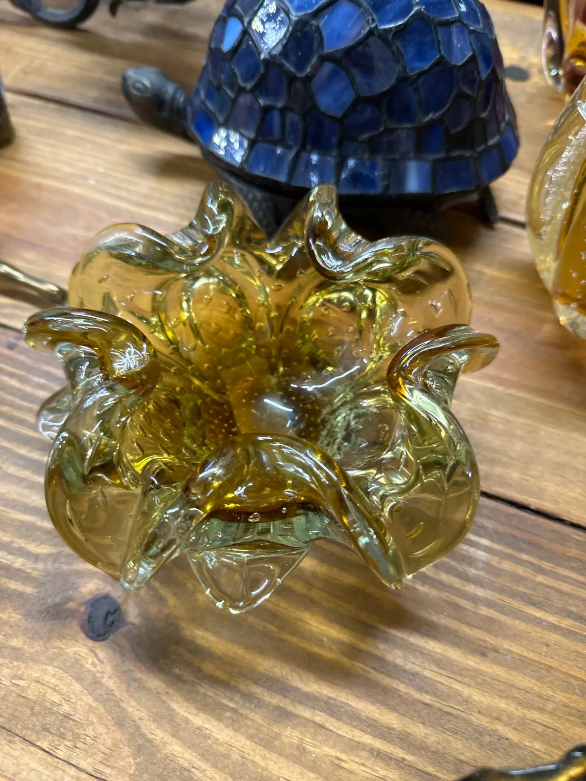 Pale Yellow Murano Glass Bowl 1