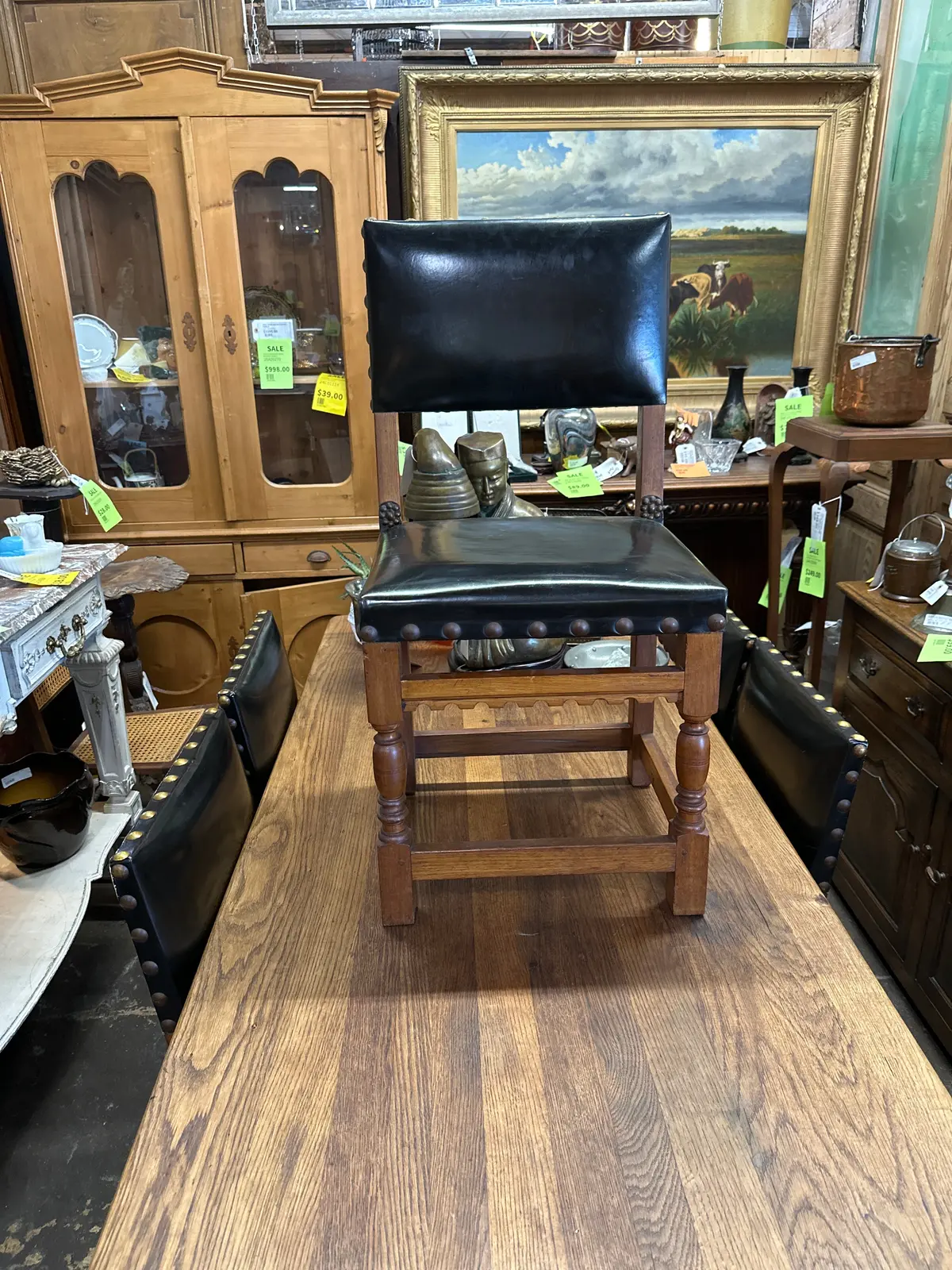 Set Of 6 Black Square Back Chairs 1