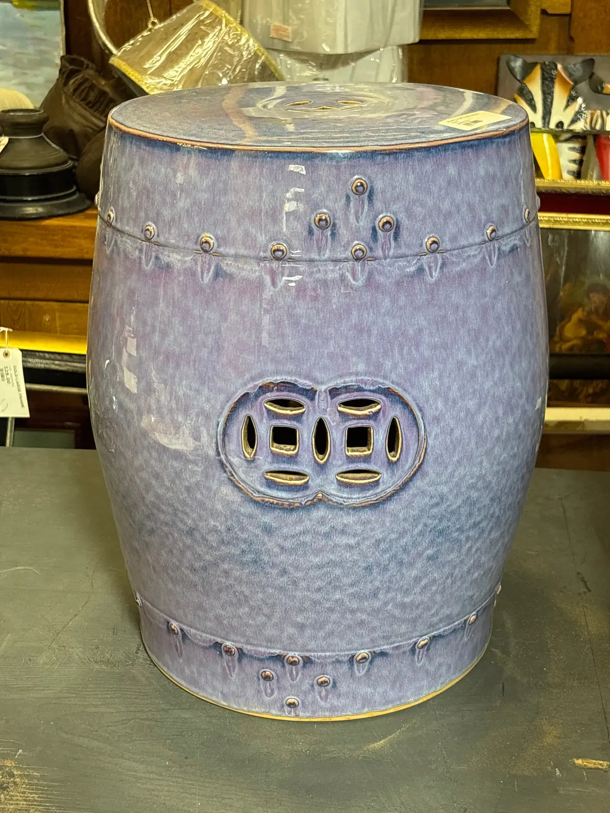 Purple Porcelain Garden Seat 1