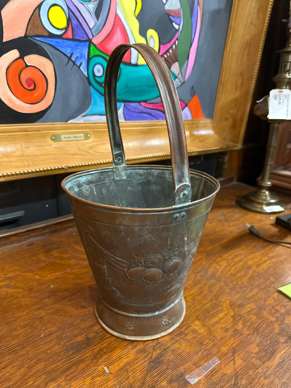 Fruit Embrossed Copper Pail 1