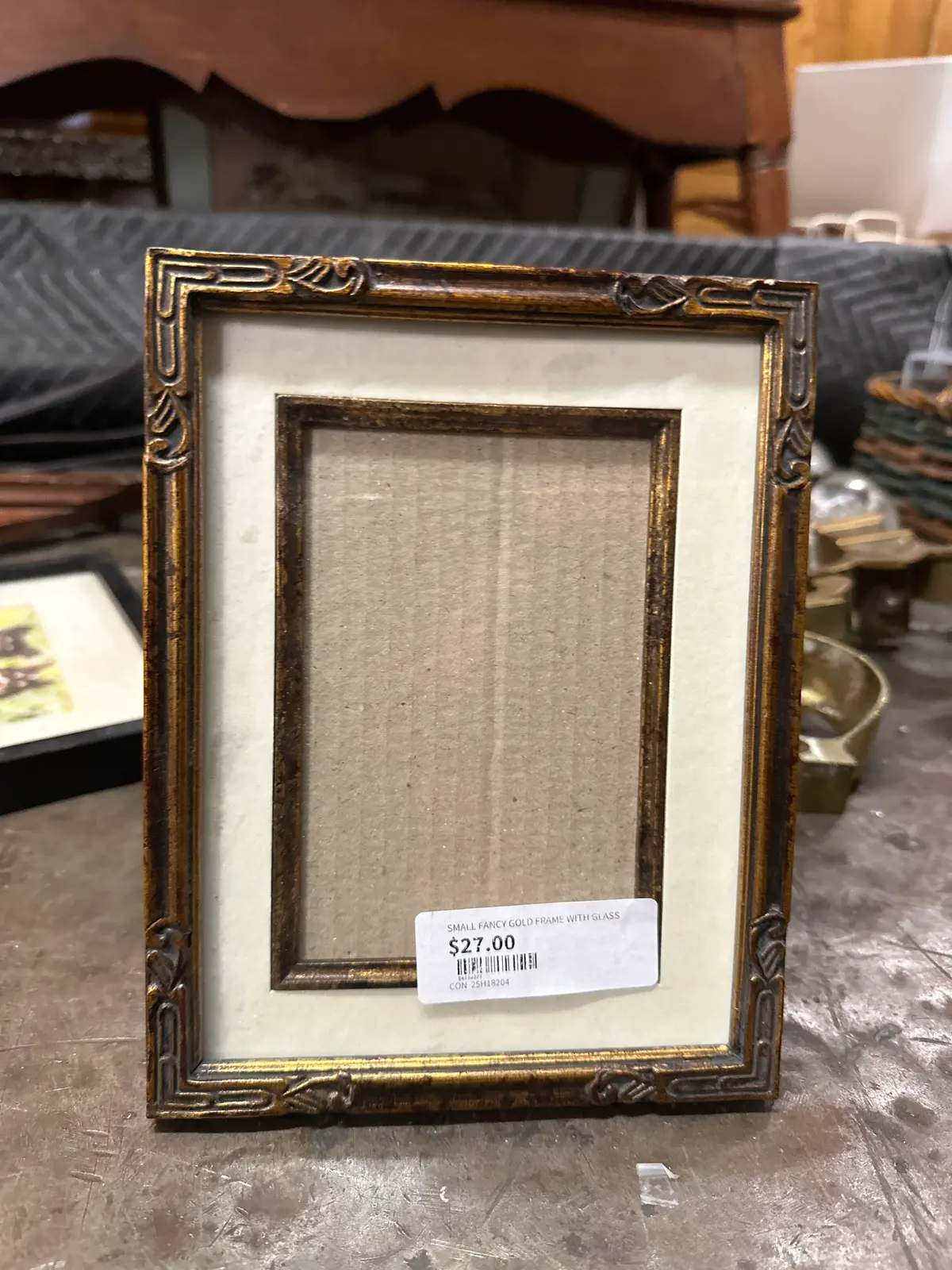 Small Fancy Gold Frame With Glass 1