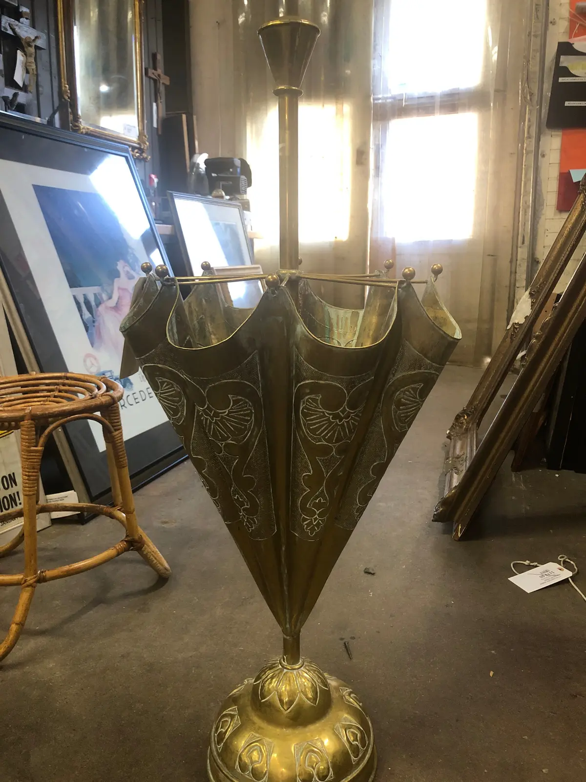 Bright Brass Umbrella Stand 1