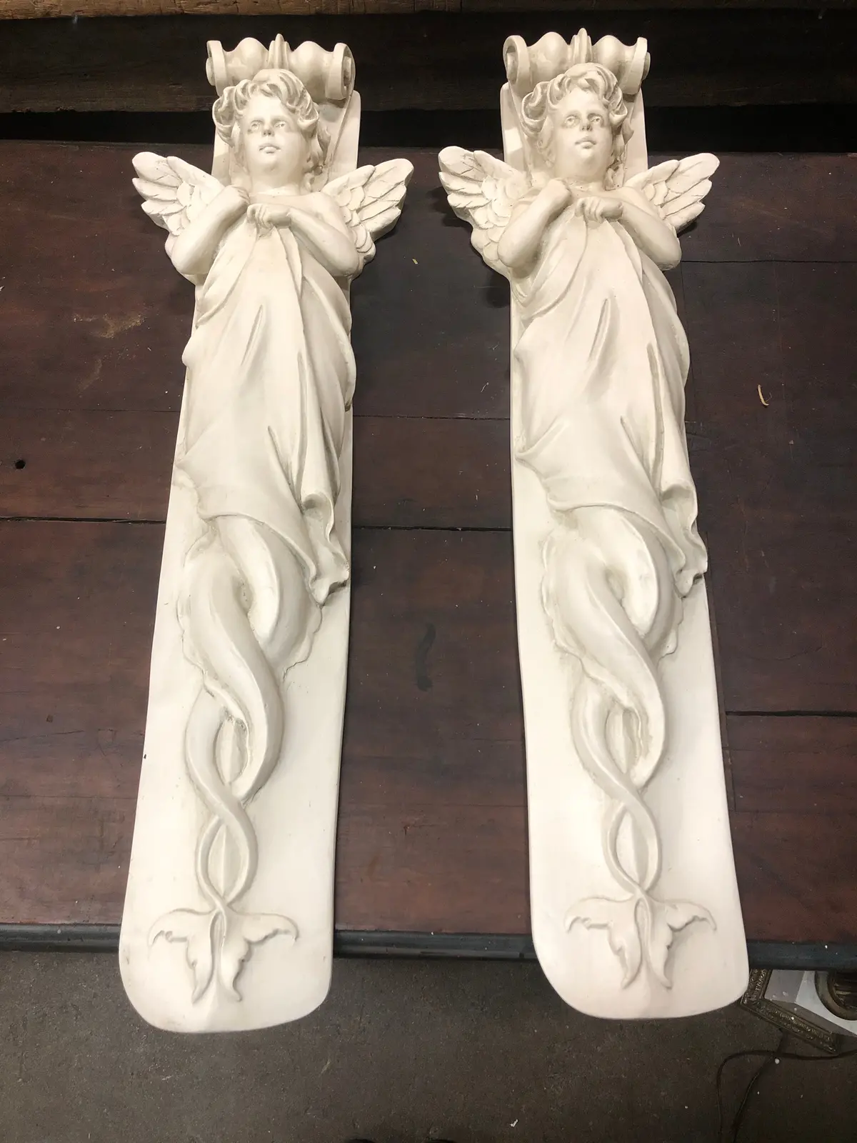Pair Of Resin Cerub Corbels 1