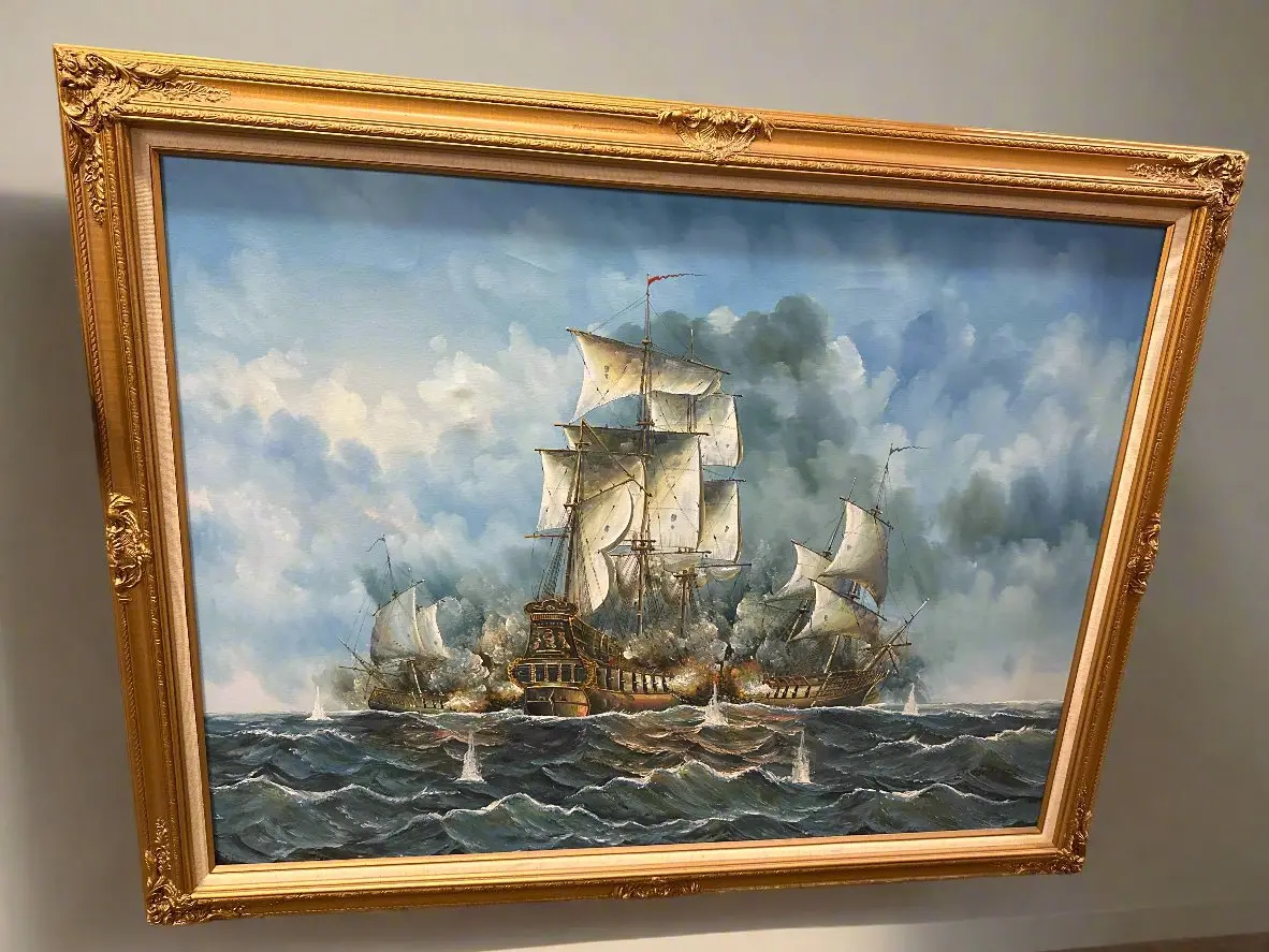 Large Giclee Embellishment Of Ships 1