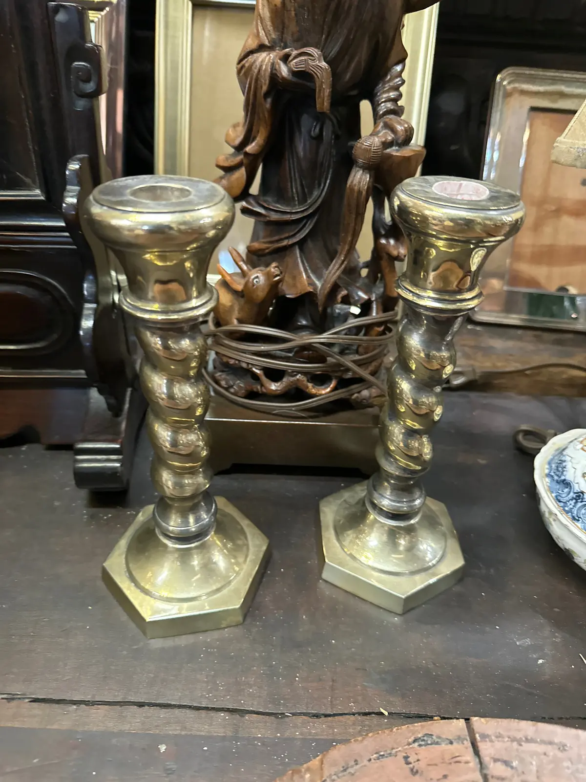 Pair Of Small Barley Twist Candlesticks 1