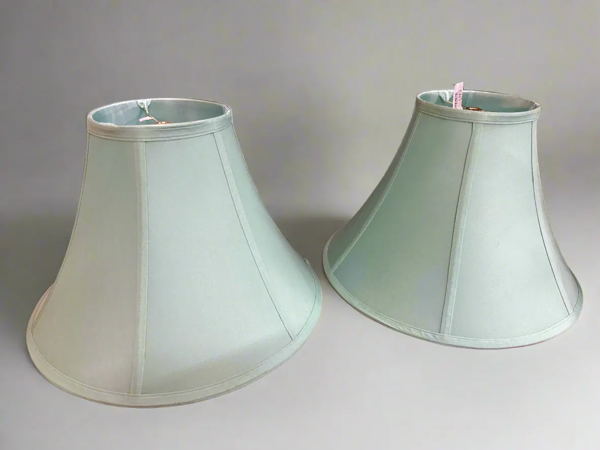 Pair Of Aqua Lampshades 1