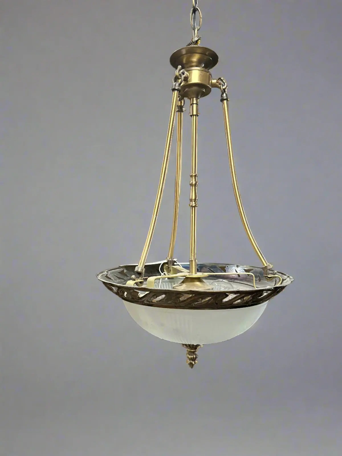 Brass Pendant Light With Glass Shade 1