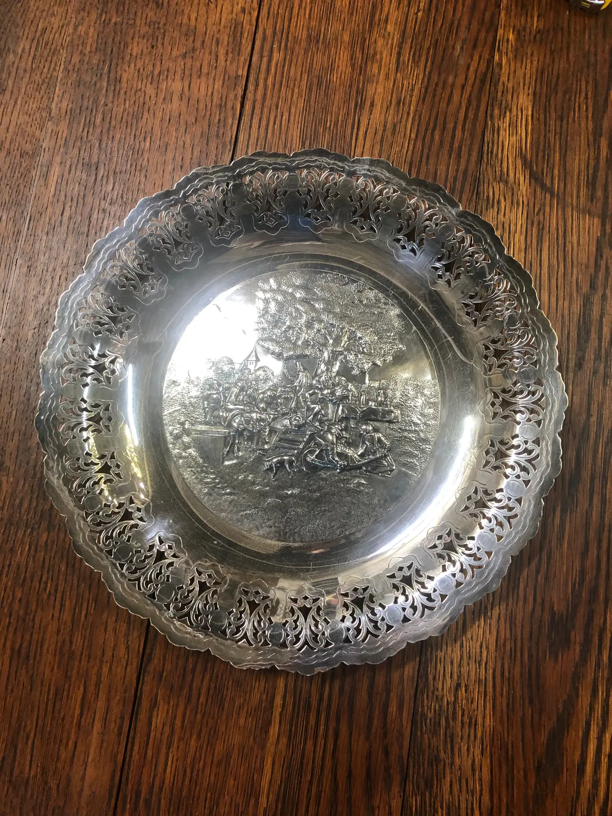 Danish Silver Repousse Plate 1