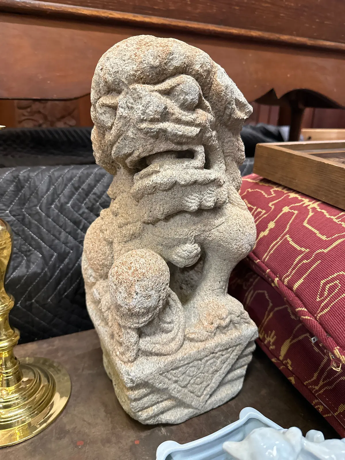 Antique Concrete Foo Dog 1