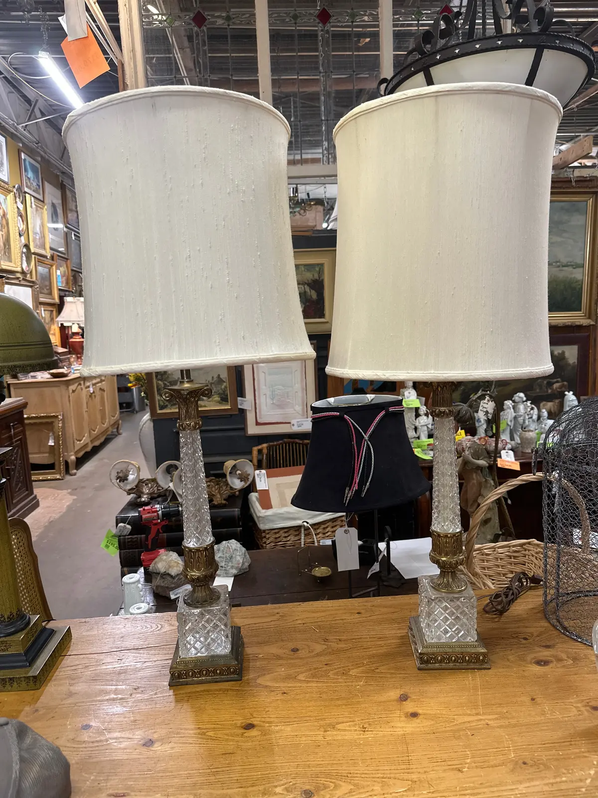 Pair Of Crystal Lamps 1