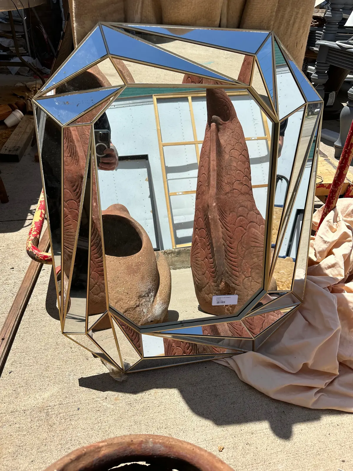 Modern Glass Framed Mirror 1