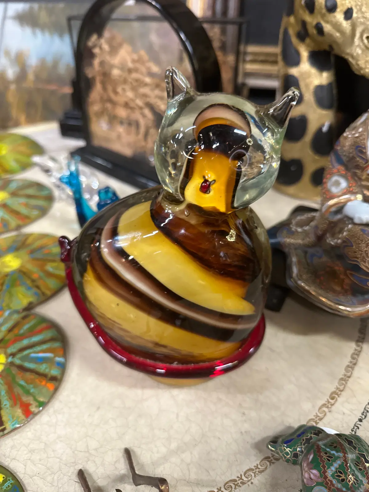 Orange Glass Art Cat 1