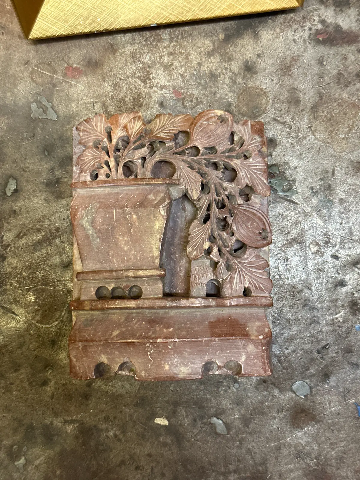 Carved Soapstone Bookend 1