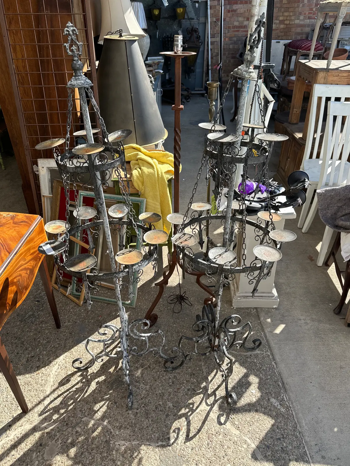 Pair Of Tall Gothic Style Candelabras 1