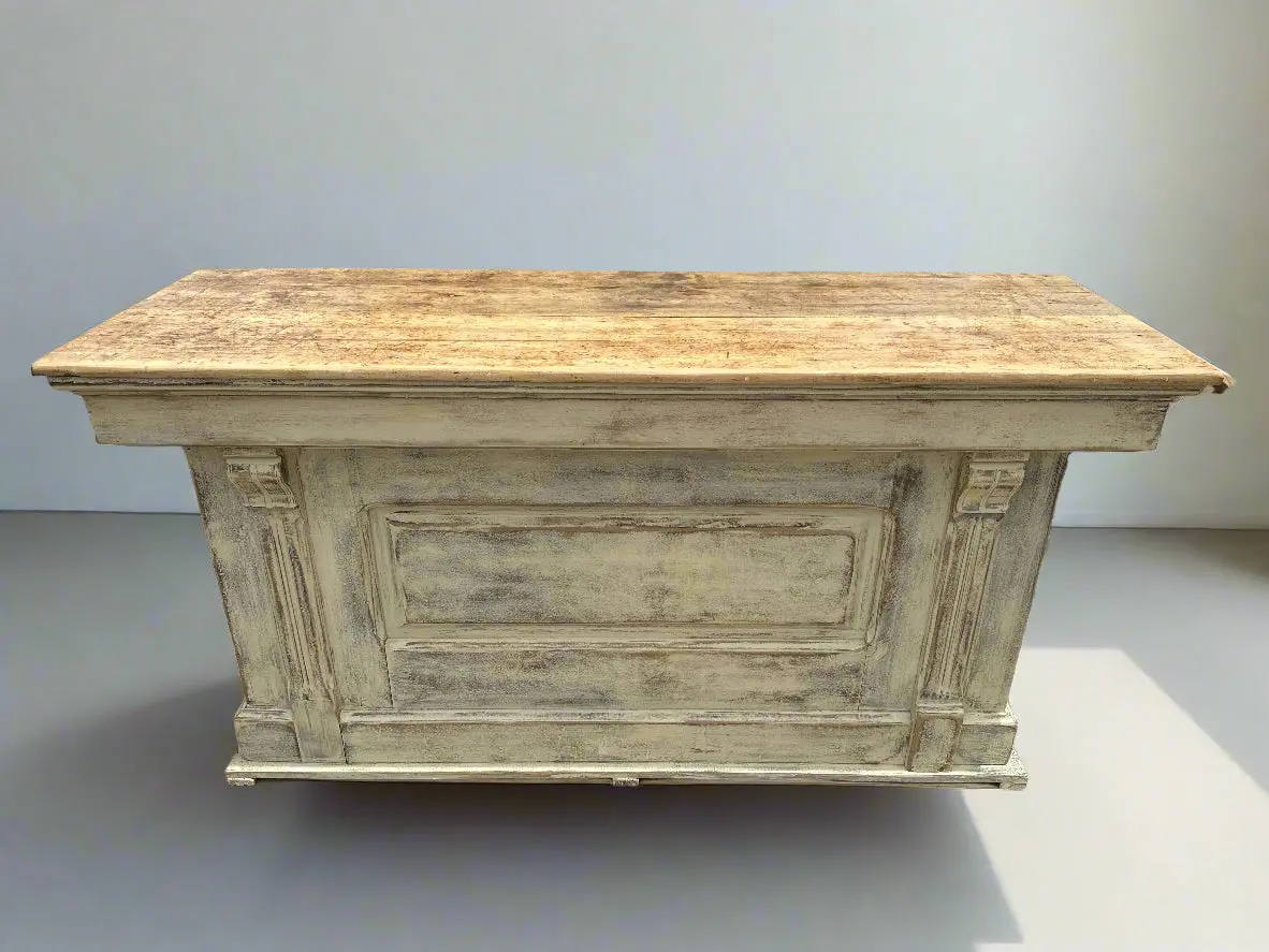 Small Pine Painted Counter With Panels 1