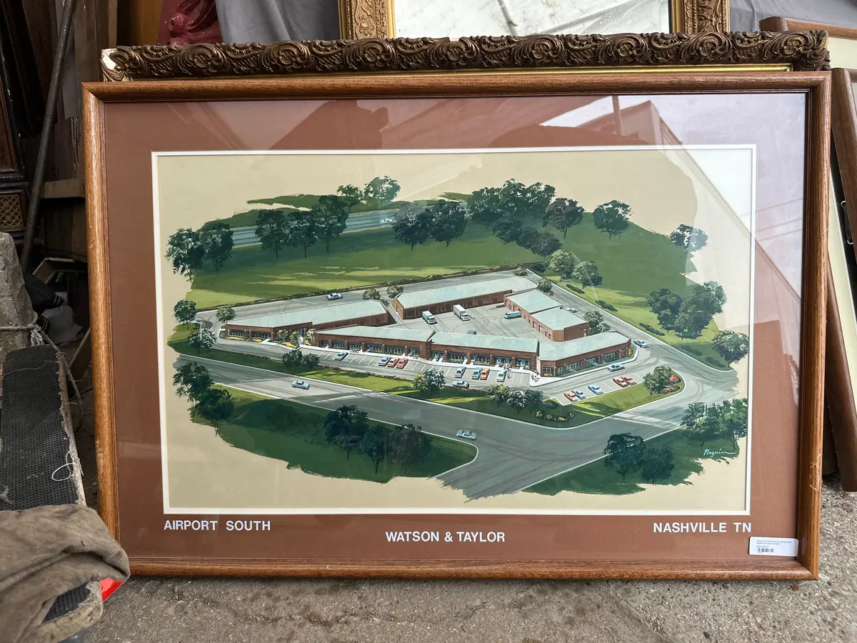 Architectural Pastel Rendering From The Midcentury 1