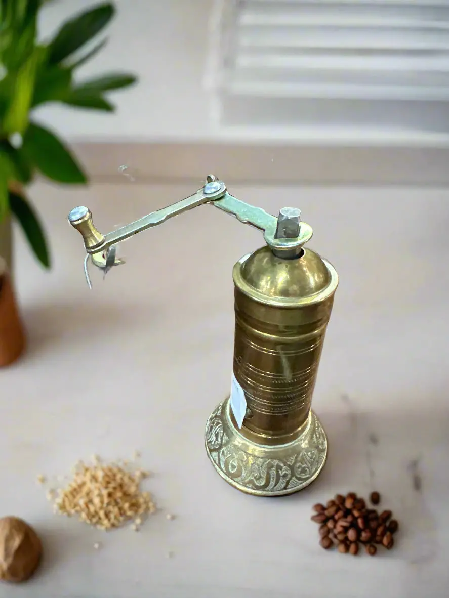 Small Brass Turkish Coffee Grinder 1