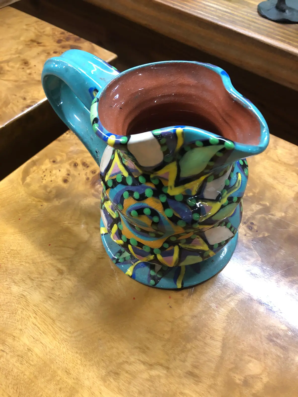 Artsy Thrown Pottery Pitcher 1