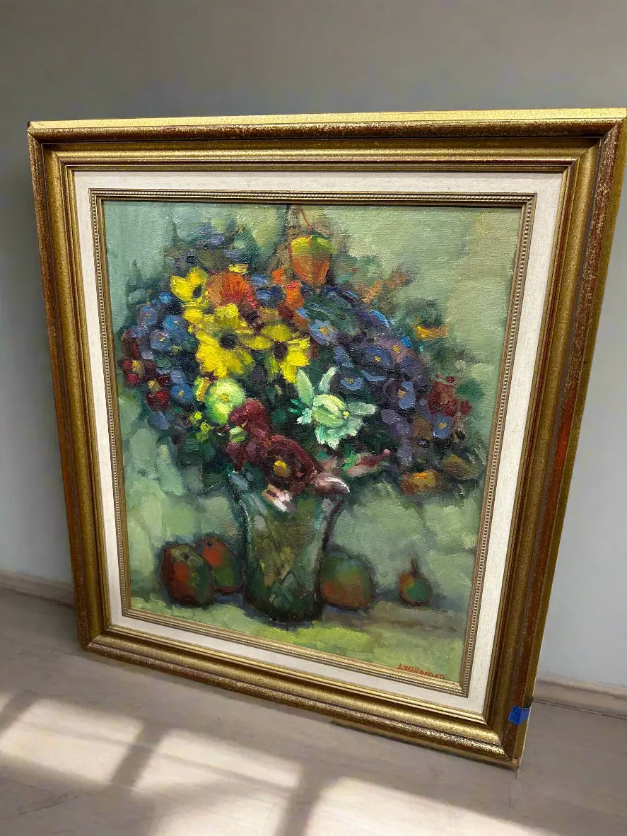 Still Life Floral Oil Painting On Canvas By Willemen 1