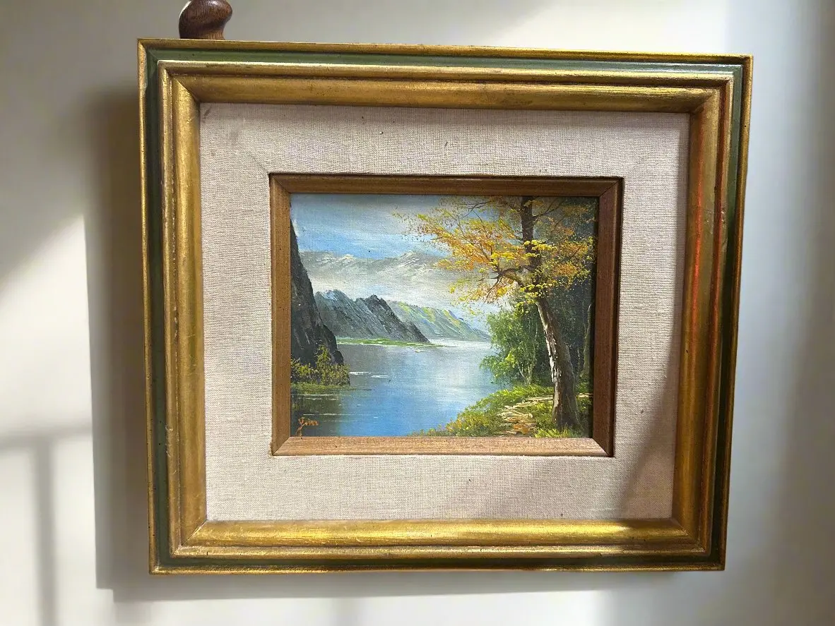 Small Fall Landscape Oil Painting With Mountains 1