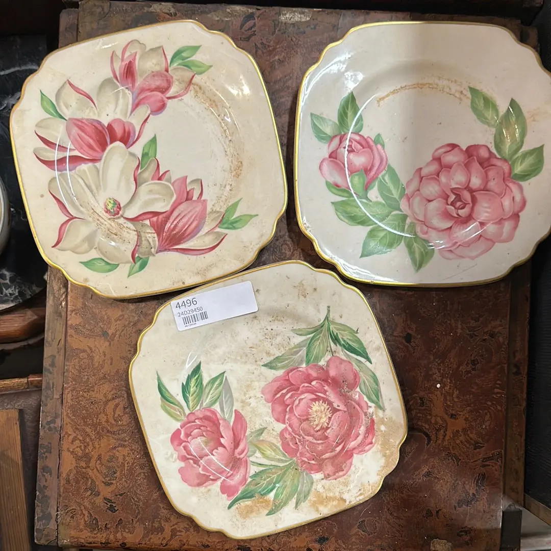 Set Of 3 Syracuse China Magnolia Plates 1