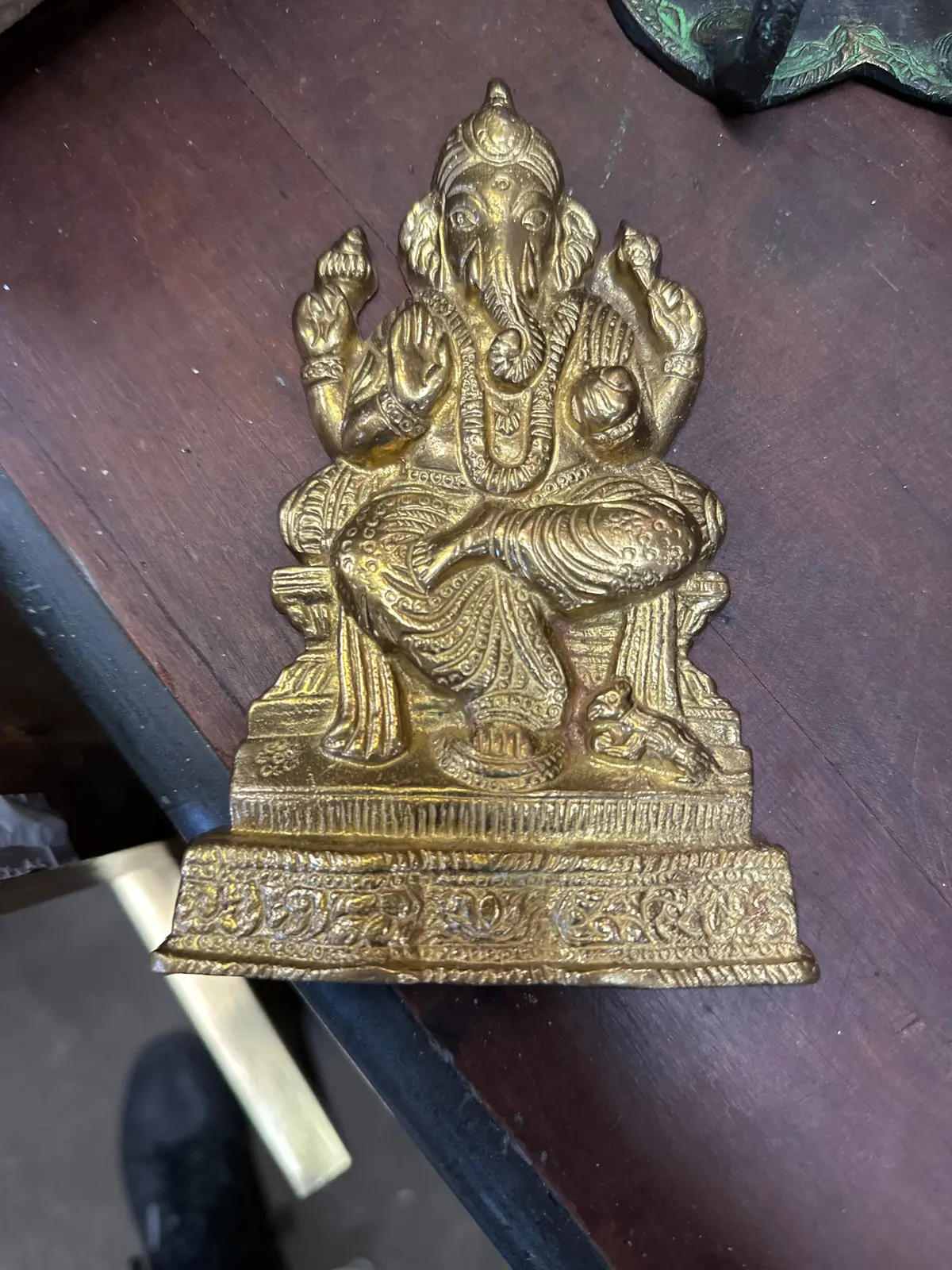 Brass Ganesh Bookend 1