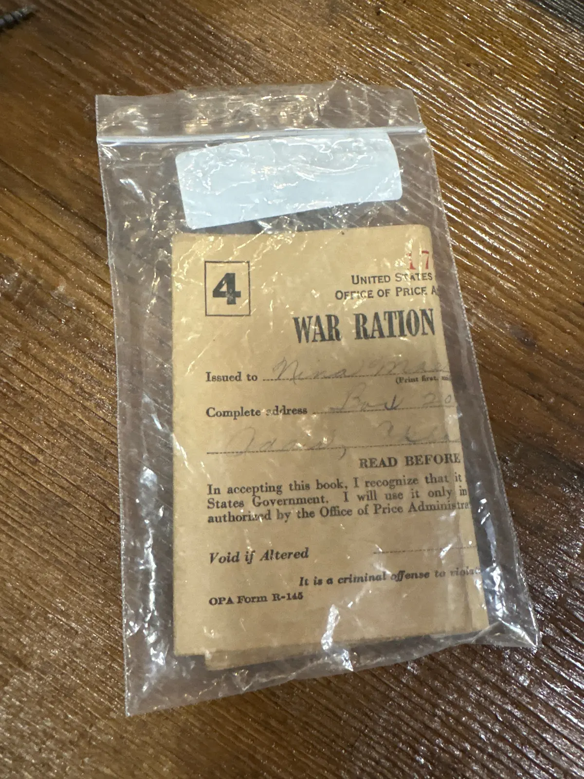 Wwii Ration Book 1