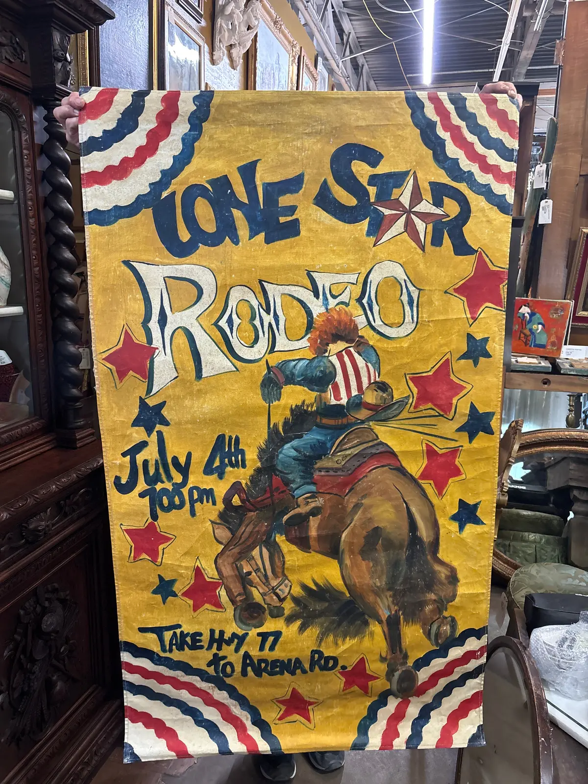 Lone Star Rodeo Advertisement On Canvas 1