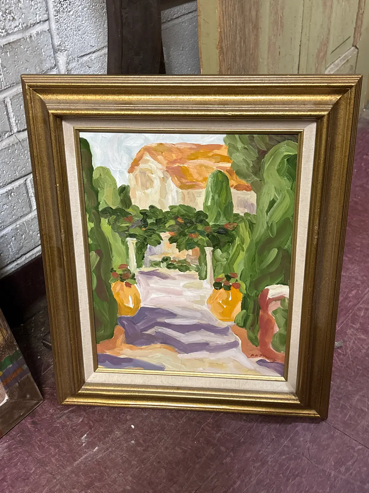 Framed Impressionist Southwest Landscape 1